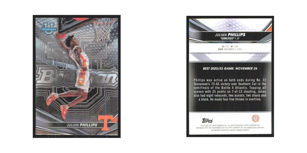 2023 Bowman University Best Julian Phillips Tennessee #31