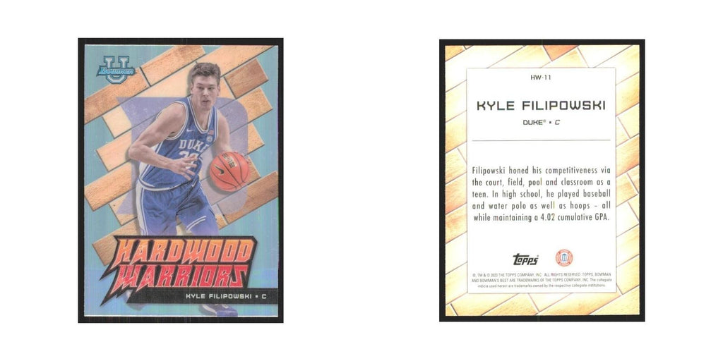 2023 Bowman University Best Kyle Filipowski Duke Blue Devils #HW-11