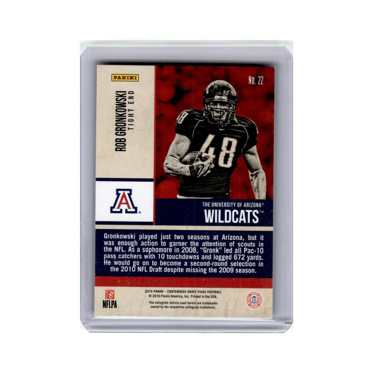 Rob Gronkowski 2016 Panini Contenders Draft Picks Old School Colors #22 NM