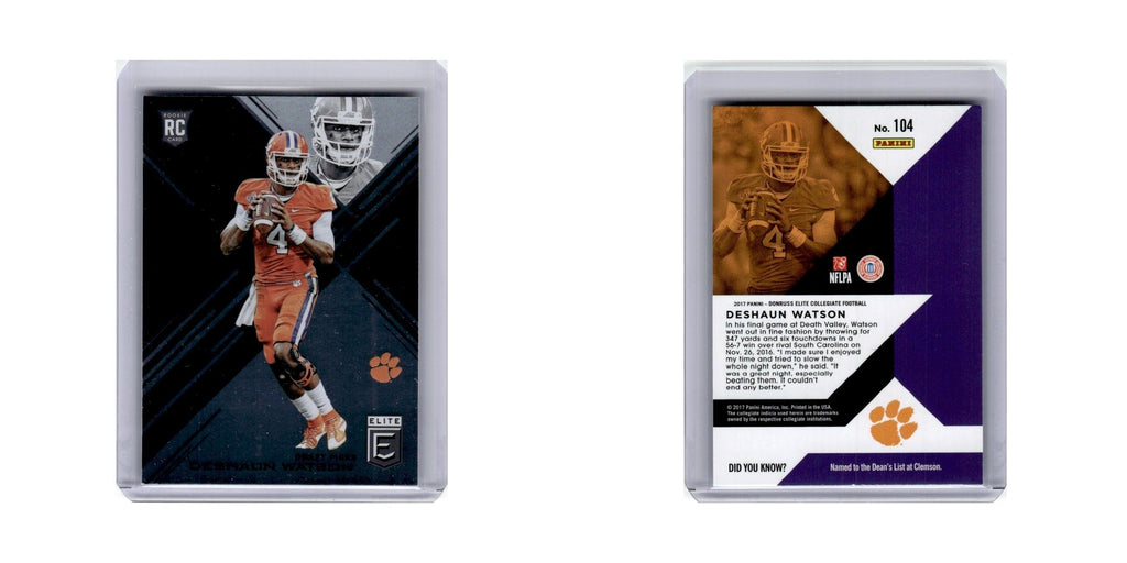 Deshaun Watson Rookie 2017 Donruss Elite Collegiate #104 Clemson Tigers NM