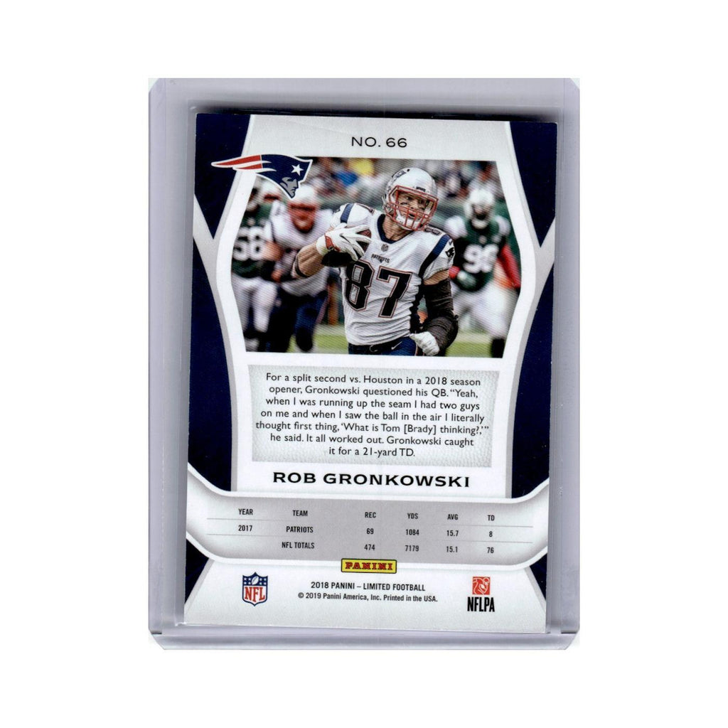 Rob Gronkowski 2018 Panini Limited #66 New England Patriots Football Card NM