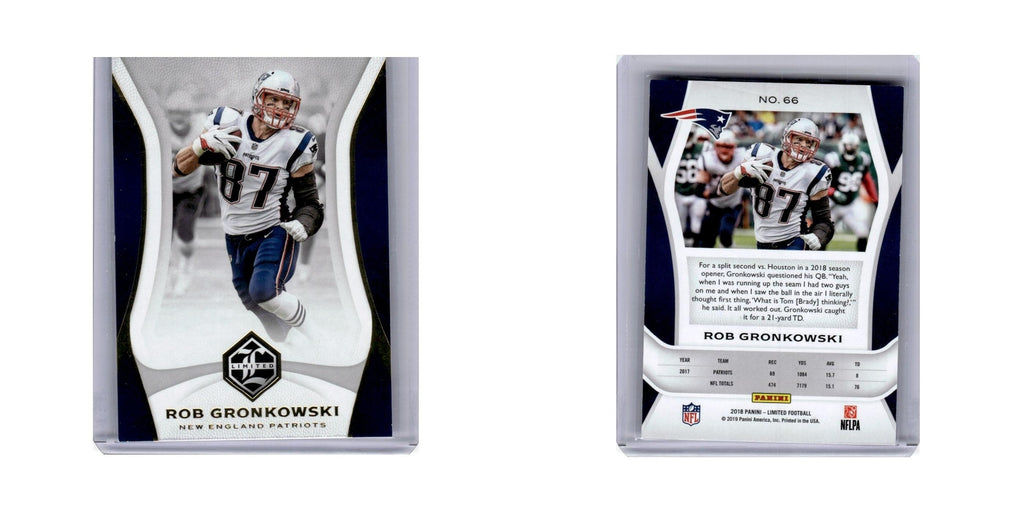 Rob Gronkowski 2018 Panini Limited #66 New England Patriots Football Card NM