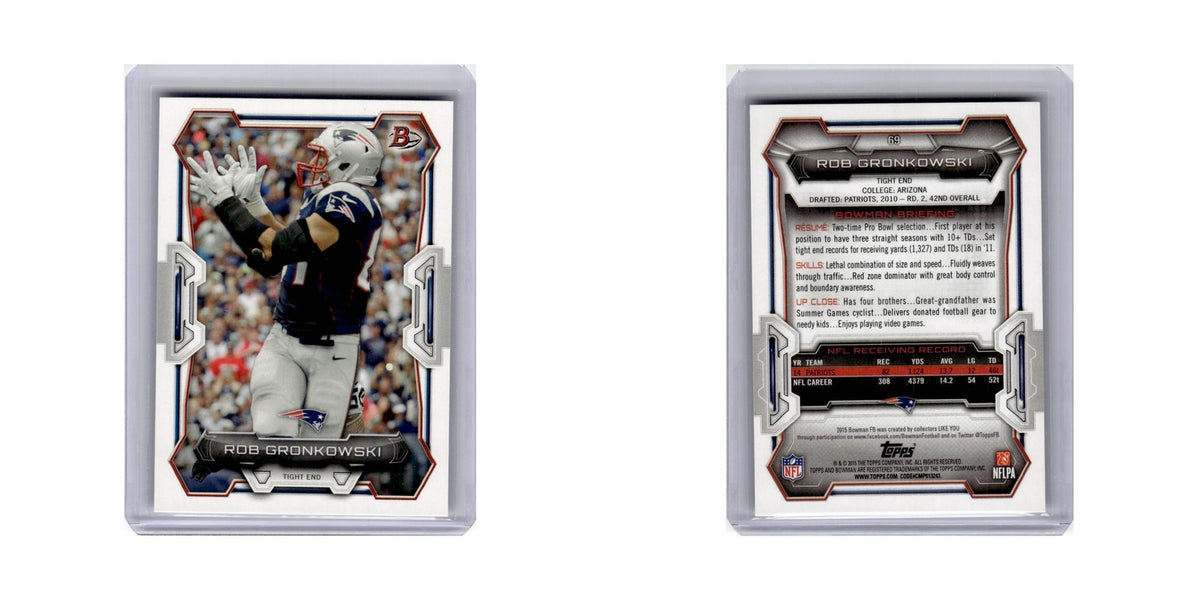 Rob Gronkowski 2015 Bowman #69 New England Patriots Football Card NM