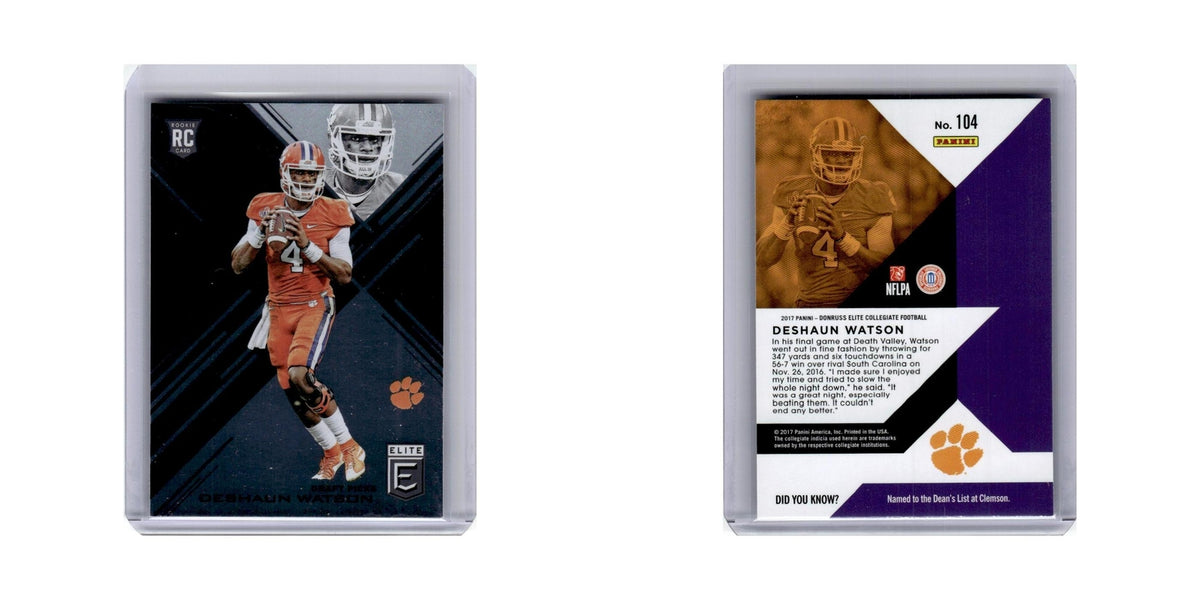 Deshaun Watson Rookie 2017 Donruss Elite Collegiate #104 Clemson Tigers NM