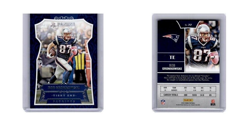 Rob Gronkowski 2016 Panini #77 New England Patriots Football Card NM