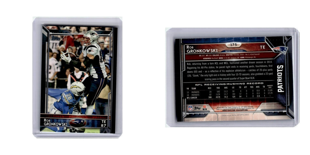 Rob Gronkowski 2015 Topps #175 New England Patriots Football Card NM