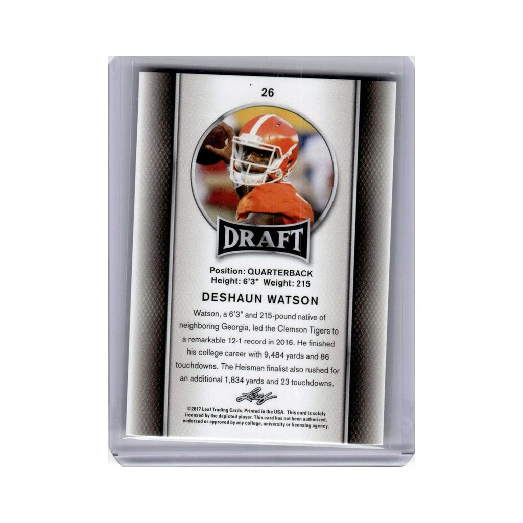 Deshaun Watson 2017 Leaf Draft #26 Clemson Tigers Football Card NM