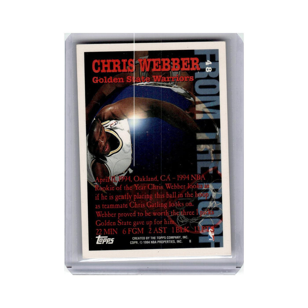 Chris Webber 1994 Topps #48 Golden State Warriors Basketball Card NM