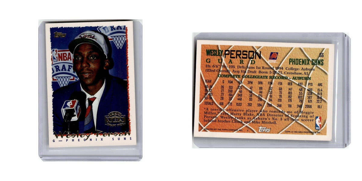 Wesley Person 1994 Topps #66 Phoenix Suns Basketball Card NM