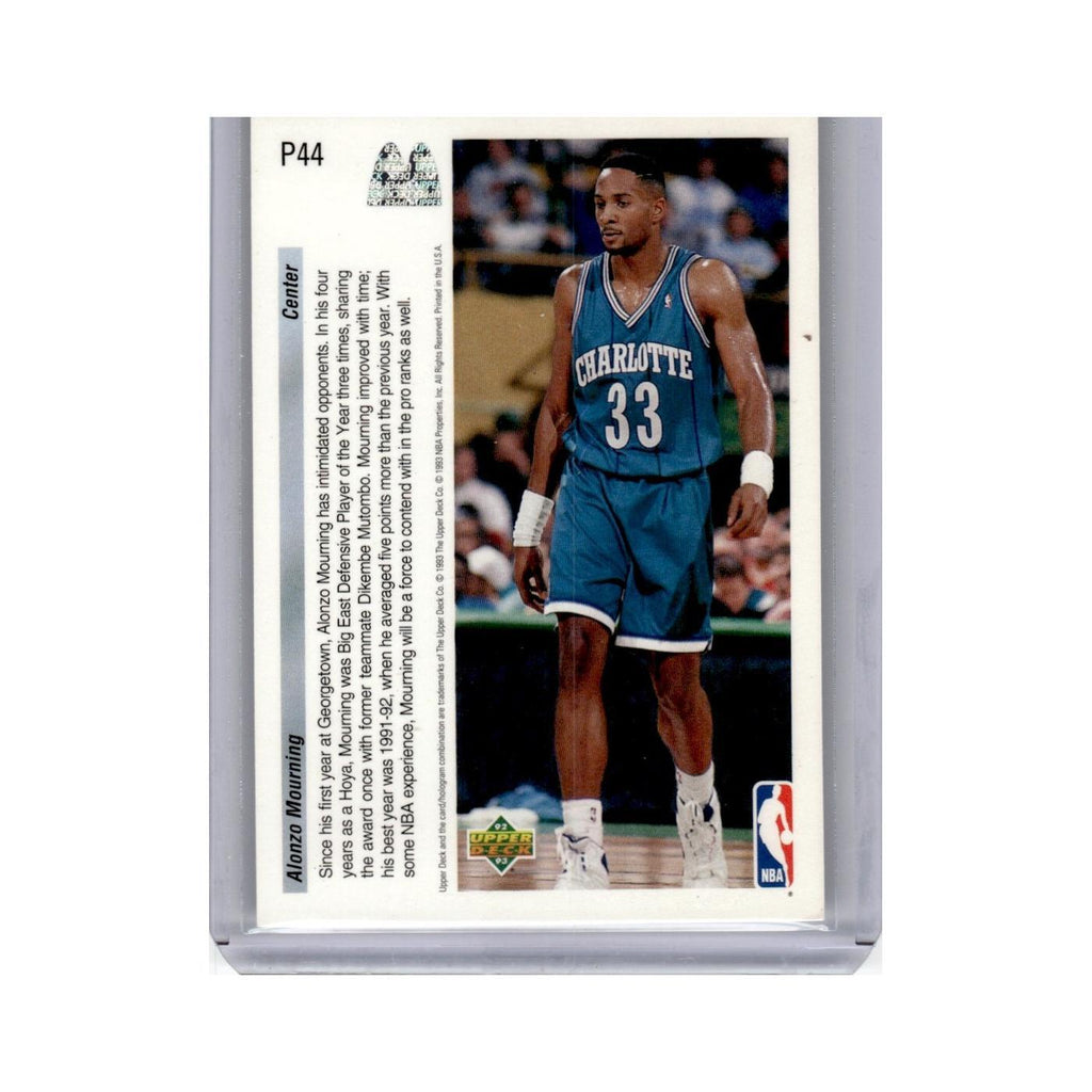 Alonzo Mourning 1992 Upper Deck McDonald's #P44 Charlotte Hornets NM