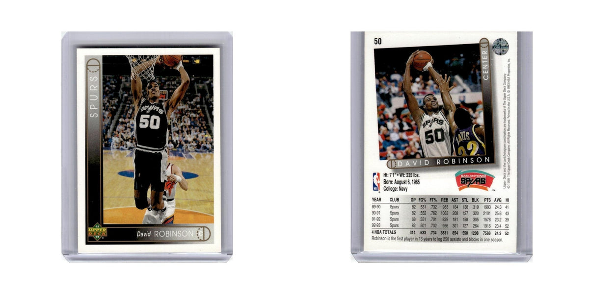 David Robinson 1993 Upper Deck #50 San Antonio Spurs Basketball Card NM