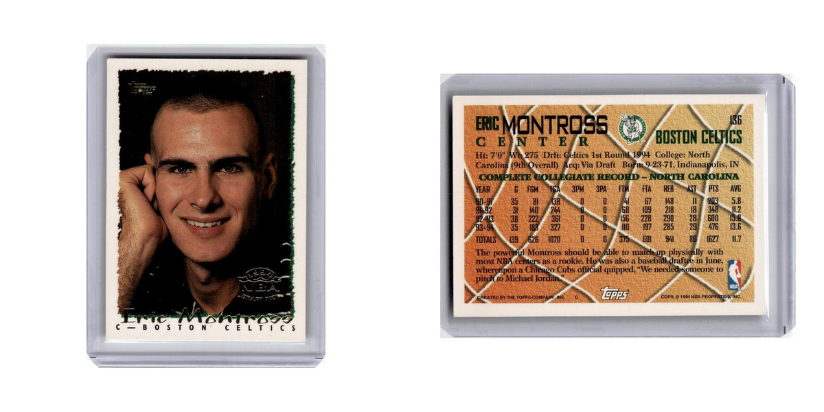 Eric Montross 1994 Topps #136 Boston Celtics Basketball Card NM