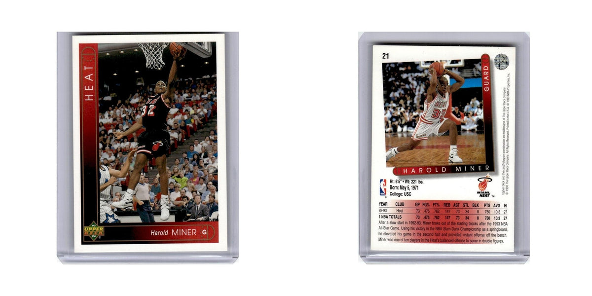 Harold Miner 1993 Upper Deck #21 Miami Heat Basketball Card NM