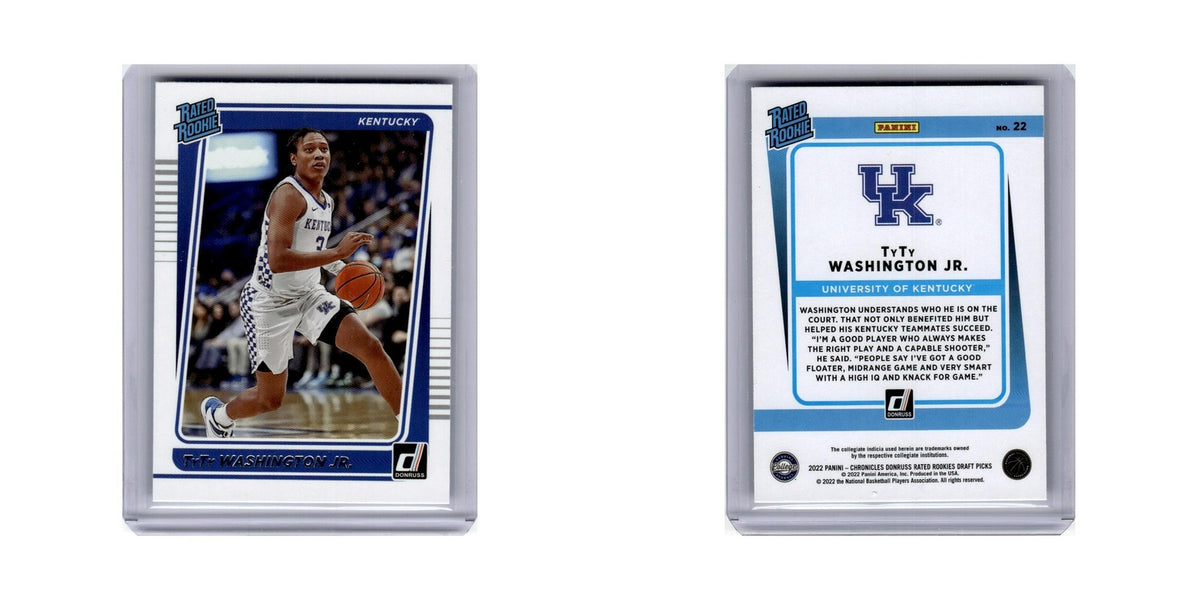 TyTy Washington Jr. 2022 Donruss Rated Rookie #22 Kentucky Wildcats NM