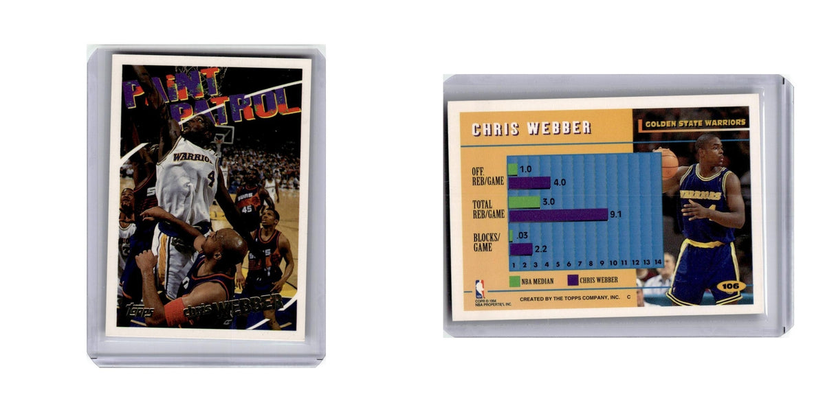 Chris Webber 1994 Topps #106 Golden State Warriors Basketball Card NM