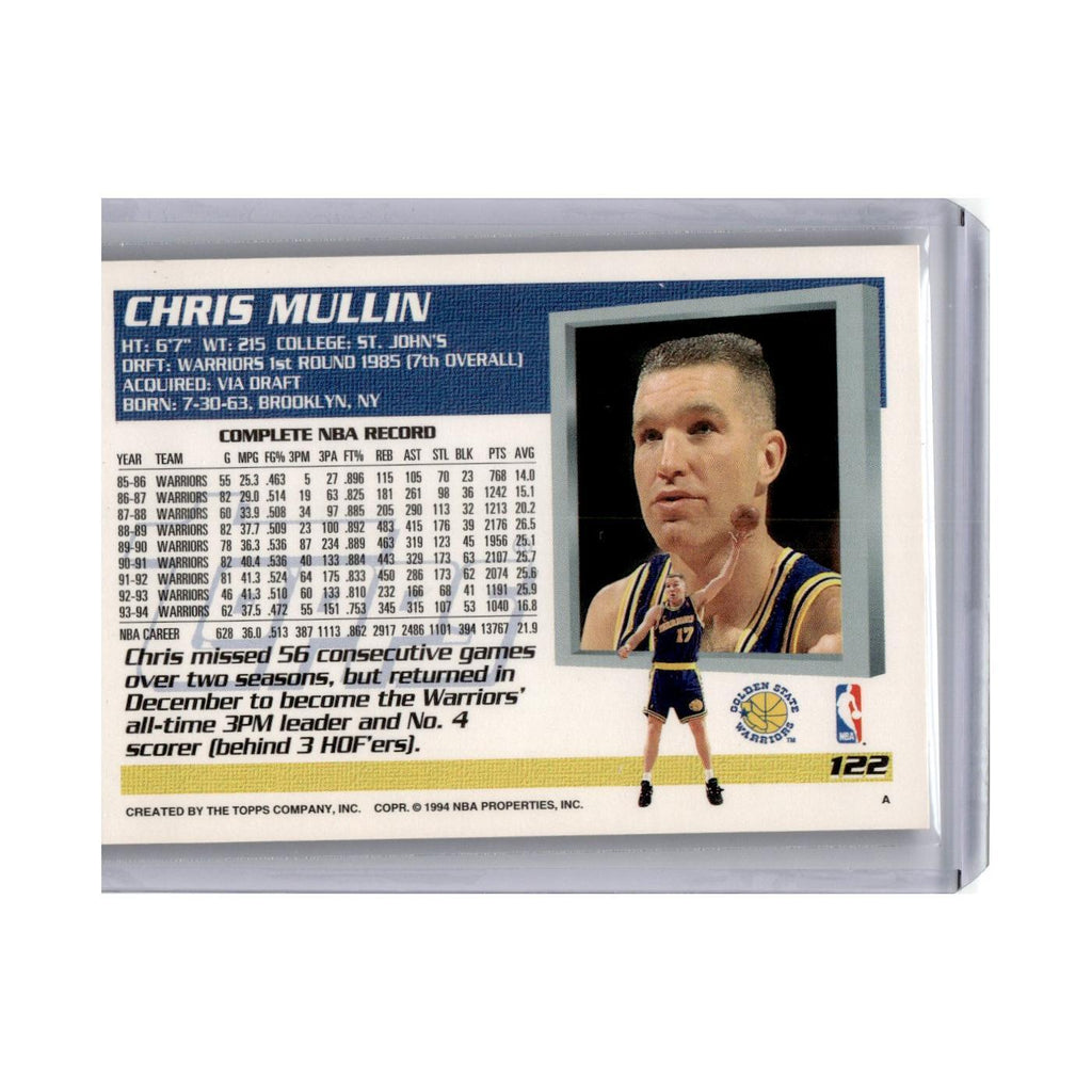 Chris Mullin 1994 Topps #122 Golden State Warriors Basketball Card NM