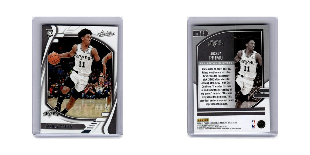 Joshua Primo Rookie 2021 Panini Chronicles Absolute #212 San Antonio Spurs NM