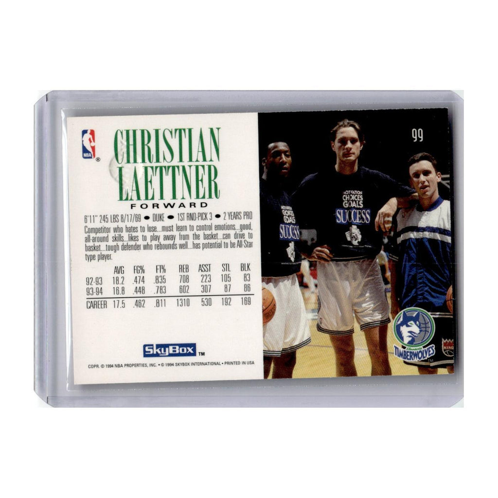 Christian Laettner 1994 SkyBox #99 Minnesota Timberwolves Basketball Card NM
