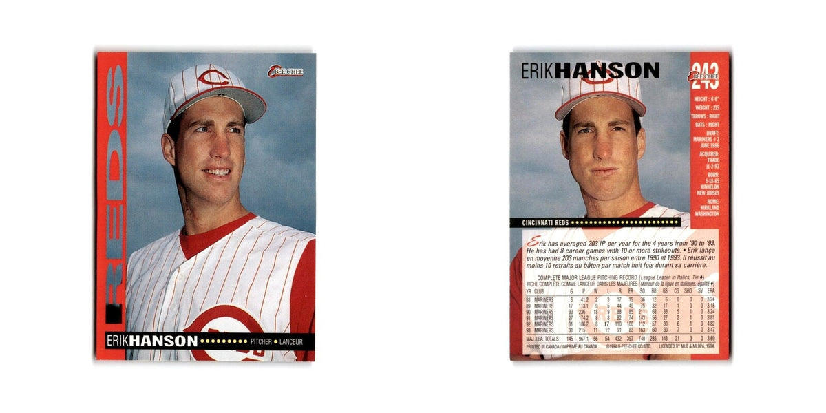 Erik Hanson 1994 O-Pee-Chee #243 Cincinnati Reds Baseball Card NM