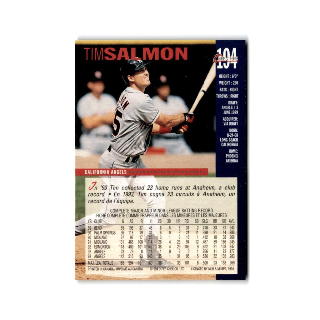 Tim Salmon 1994 O-Pee-Chee #194 California Angels Baseball Card NM