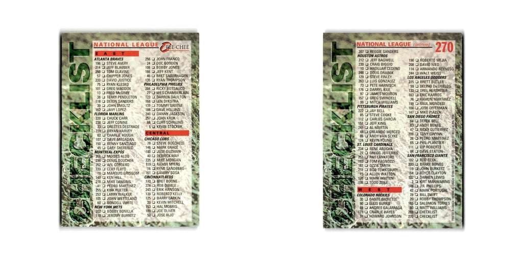 Checklist 1994 O-Pee-Chee All-Star Redemptions #270 Baseball Card NM