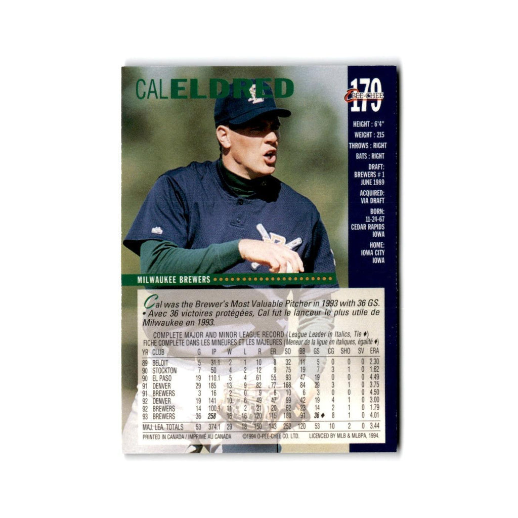 Cal Eldred 1994 O-Pee-Chee #179 Seattle Mariners Baseball Card NM