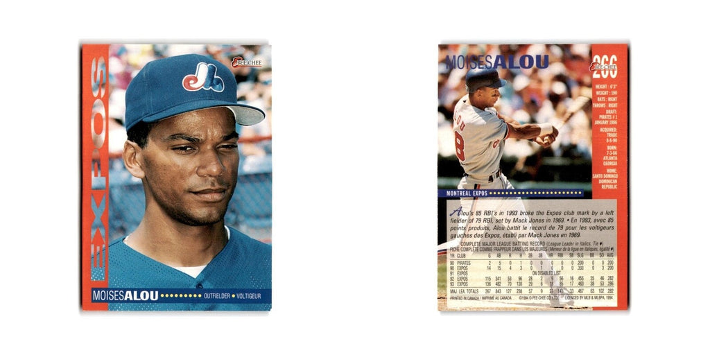 Moises Alou 1994 O-Pee-Chee #266 Montreal Expos Baseball Card NM