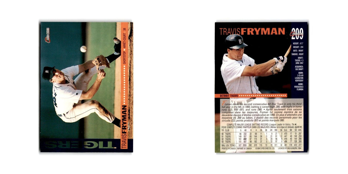 Travis Fryman 1994 O-Pee-Chee #209 Detroit Tigers Baseball Card NM