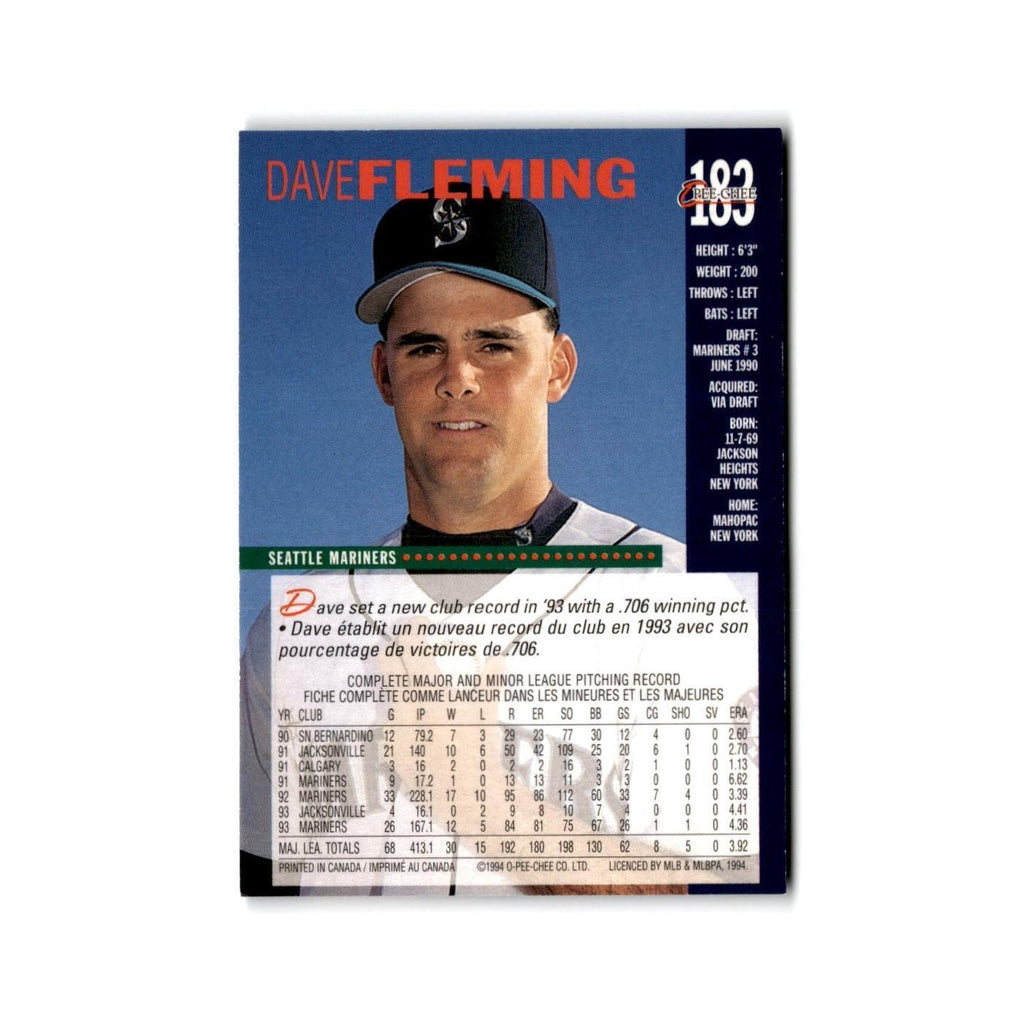 Dave Fleming 1994 O-Pee-Chee #183 Seattle Mariners Baseball Card NM