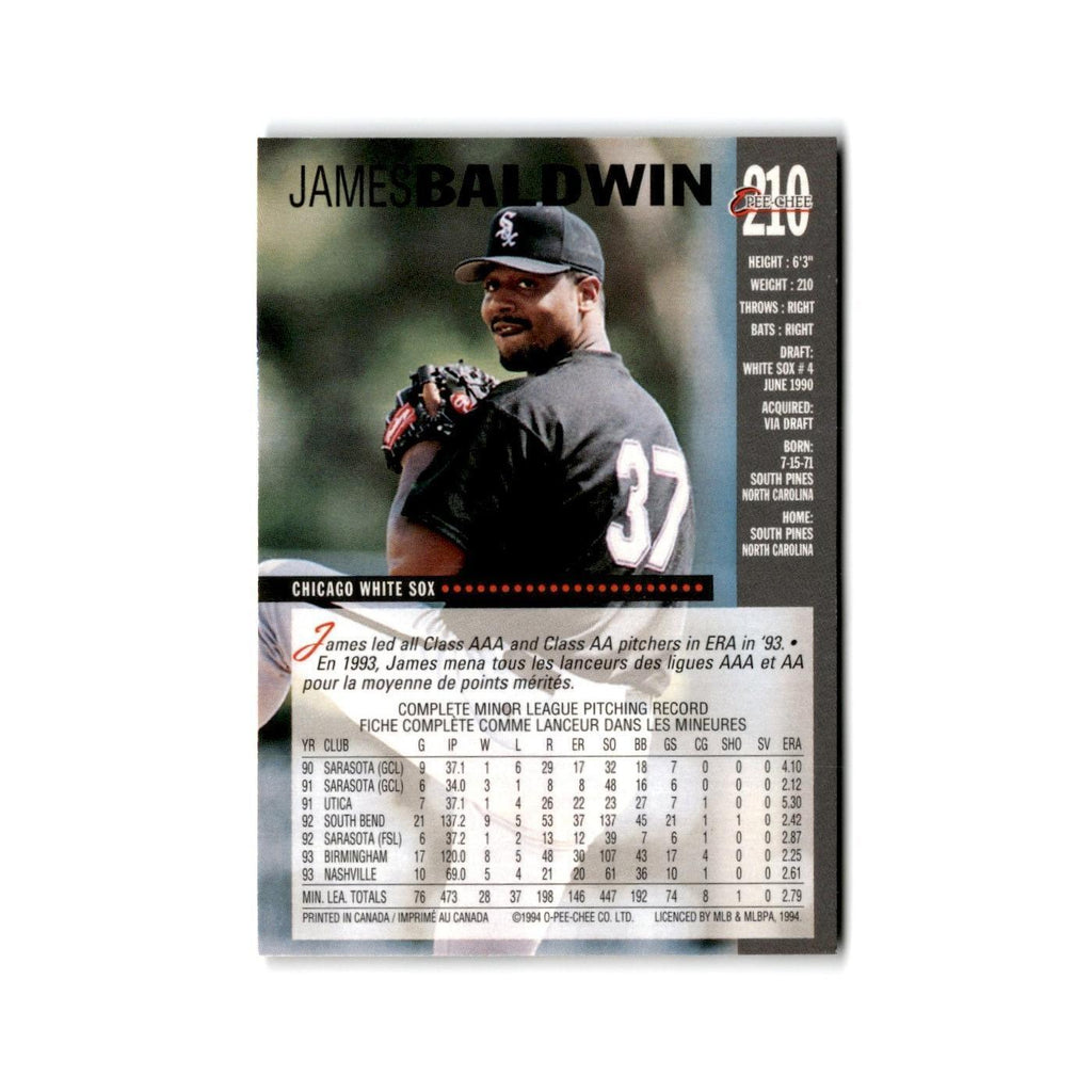 James Baldwin 1994 O-Pee-Chee #210 Chicago White Sox Baseball Card NM