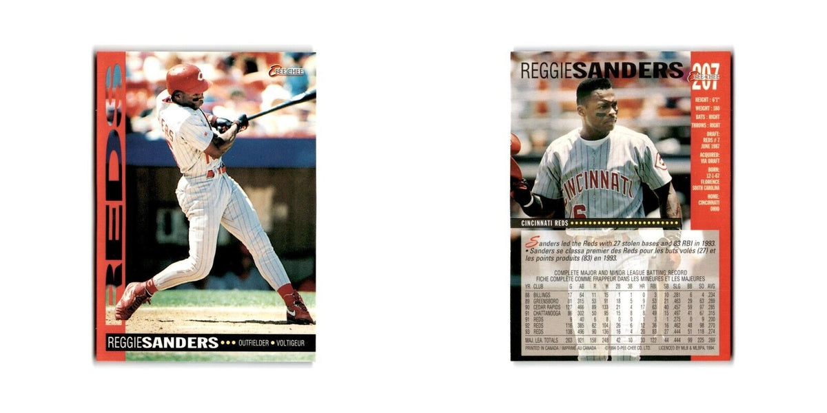 Reggie Sanders 1994 O-Pee-Chee #207 Cincinnati Reds Baseball Card NM