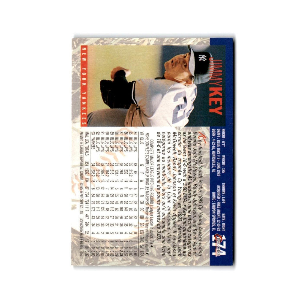 Jimmy Key 1994 O-Pee-Chee #174 New York Yankees Baseball Card NM