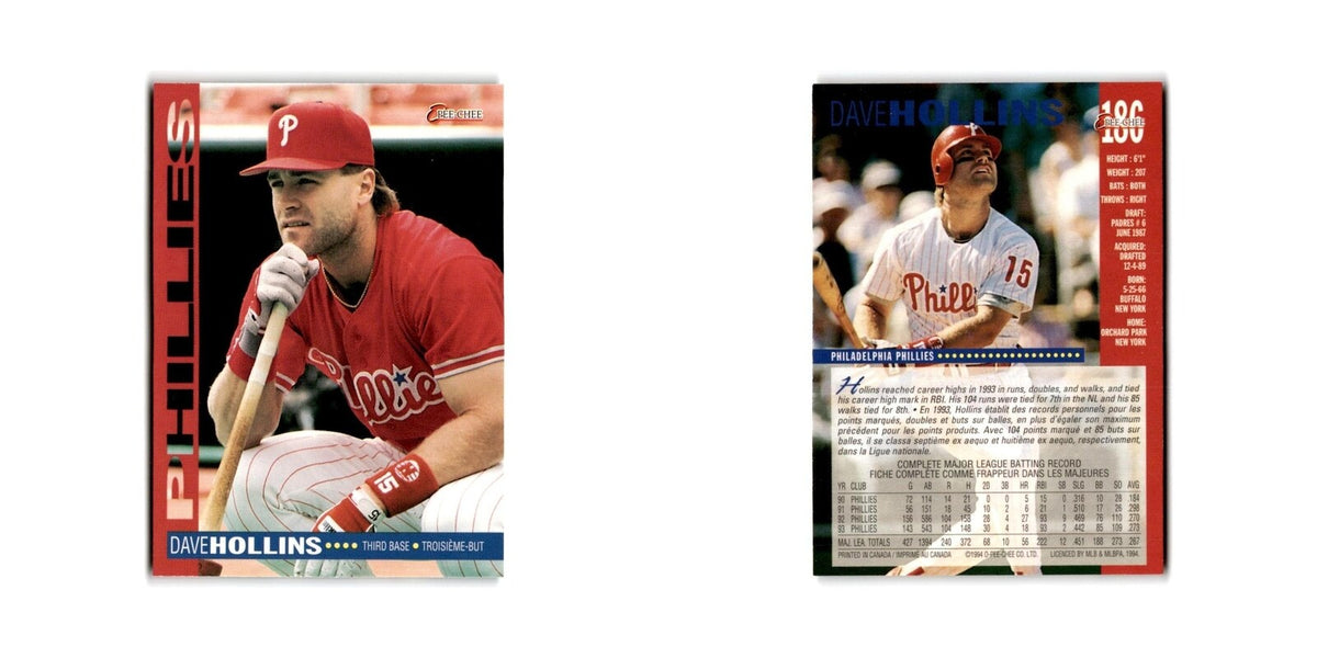 Dave Hollins 1994 O-Pee-Chee #186 Philadelphia Phillies Baseball Card NM