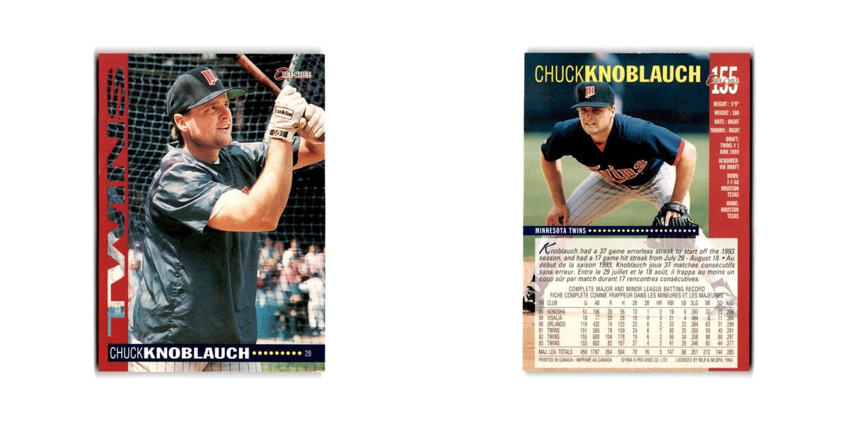 Chuck Knoblauch 1994 O-Pee-Chee #155 Minnesota Twins Baseball Card NM