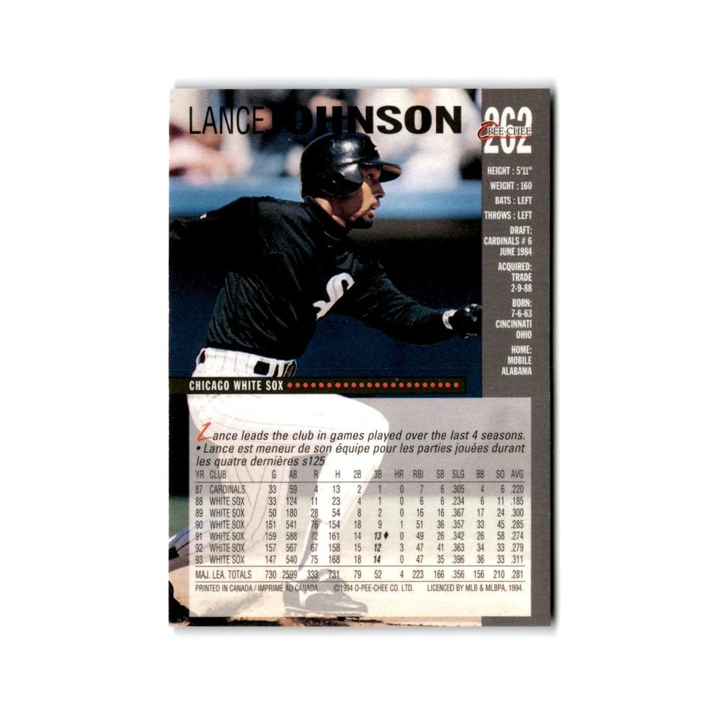 Lance Johnson 1994 O-Pee-Chee #262 Chicago White Sox Baseball Card NM