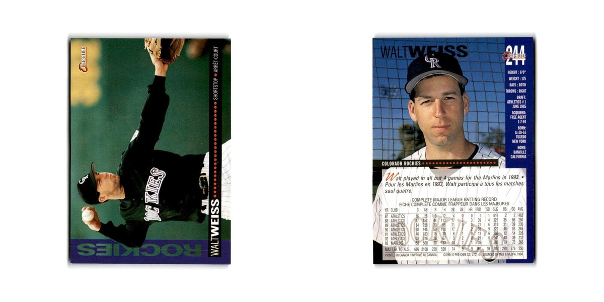 Walt Weiss 1994 O-Pee-Chee #244 Colorado Rockies Baseball Card NM