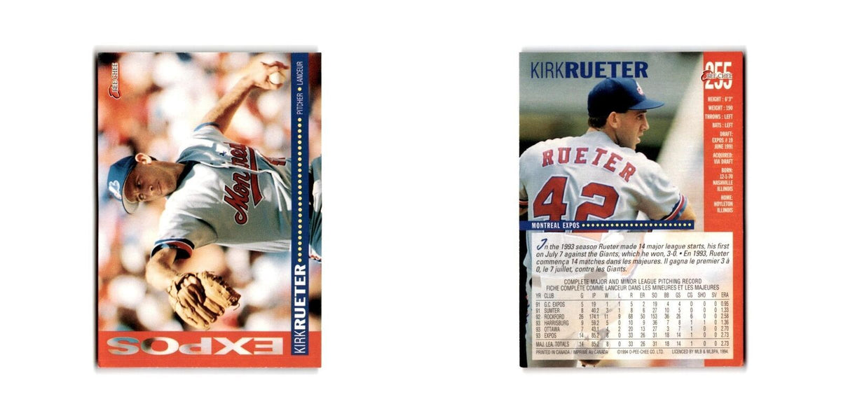Kirk Rueter 1994 O-Pee-Chee #255 Montreal Expos Baseball Card NM