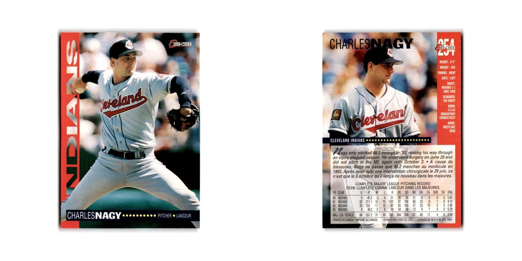 Charles Nagy 1994 O-Pee-Chee #254 Cleveland Indians Baseball Card NM