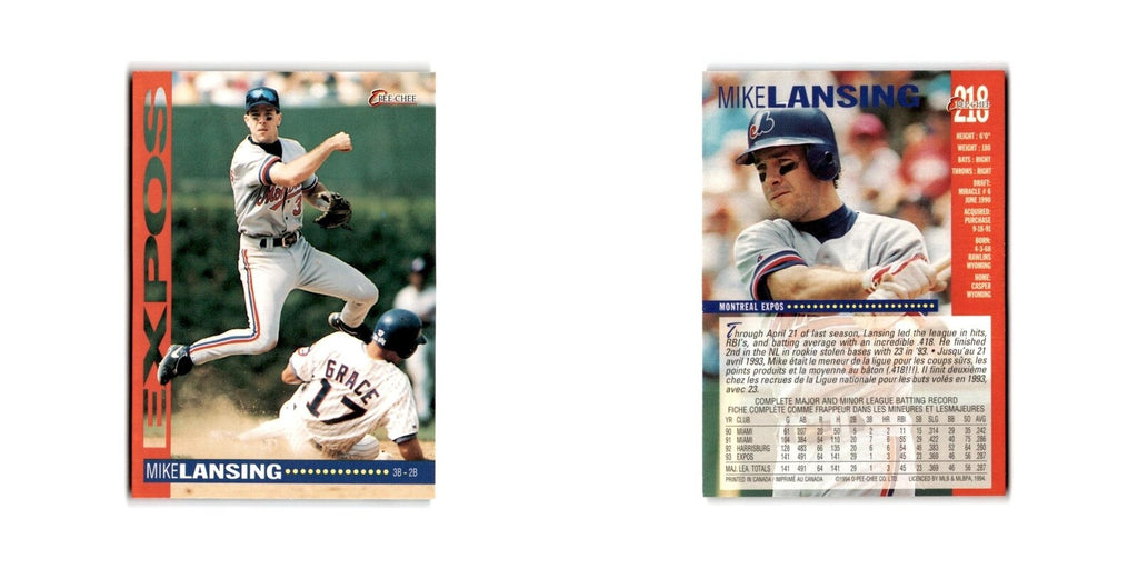 Mike Lansing 1994 O-Pee-Chee #218 Montreal Expos Baseball Card NM