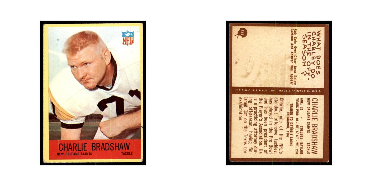 1967 Philadelphia Charley Bradshaw Football Cards #122