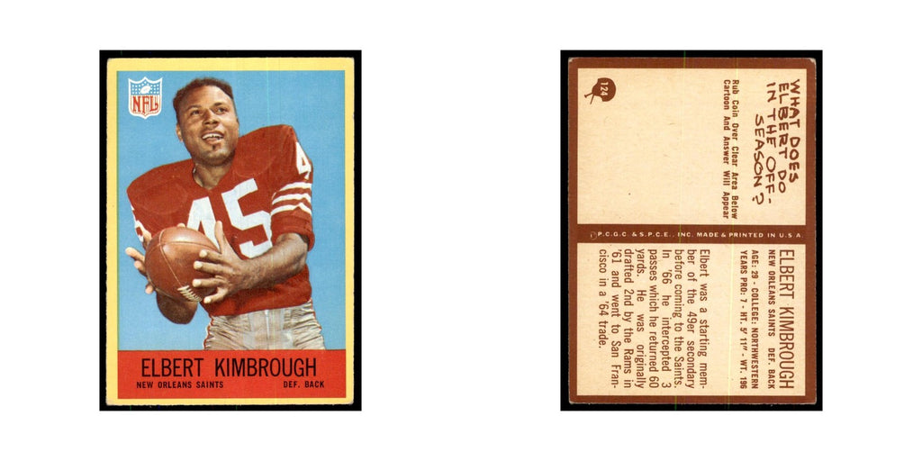1967 Philadelphia Elbert Kimbrough Football Cards #124