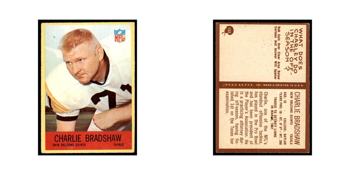 1967 Philadelphia Charley Bradshaw Football Cards #122