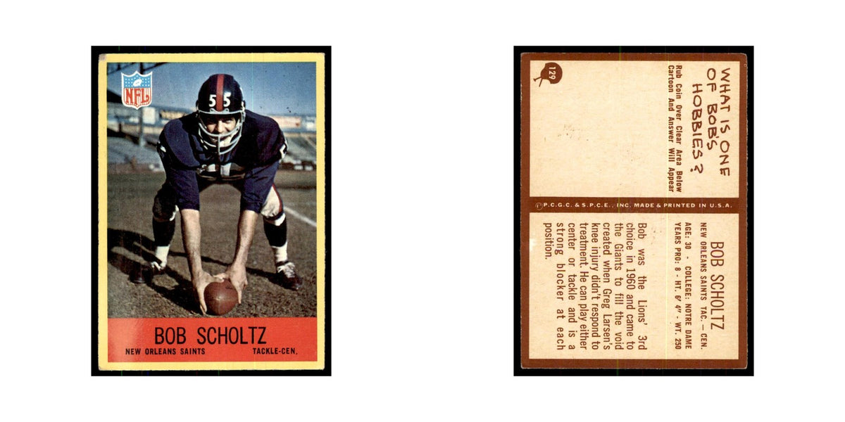 1967 Philadelphia Bob Scholtz Football Cards #129