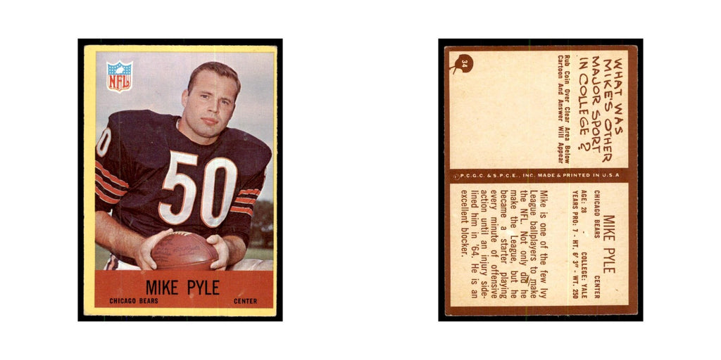 1967 Philadelphia Mike Pyle Football Cards #34