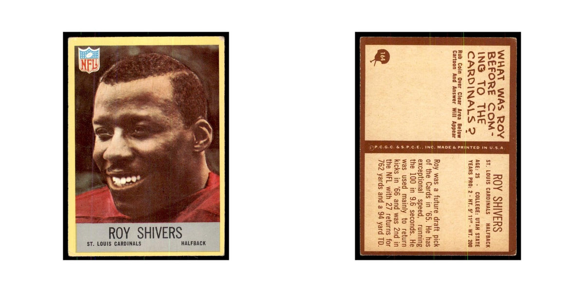 1967 Philadelphia Roy Shivers Football Cards #164