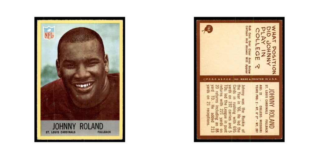 1967 Philadelphia Johnny Roland Football Cards #163