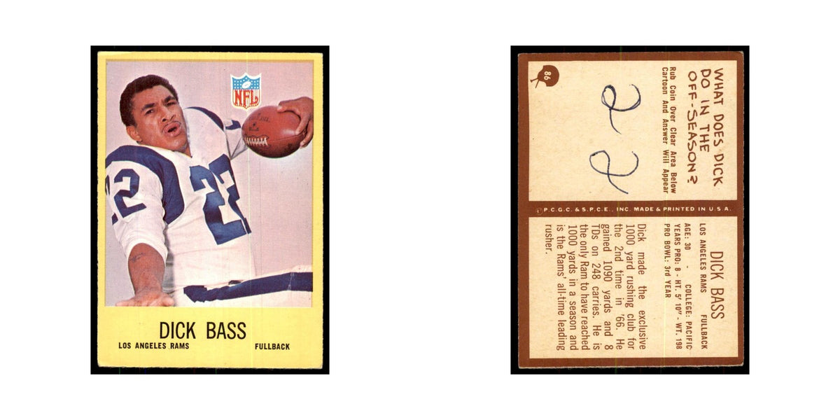1967 Philadelphia Dick Bass Football Cards #86