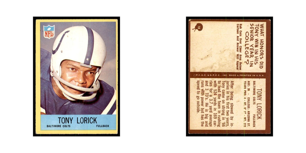 1967 Philadelphia Tony Lorick Football Cards #18