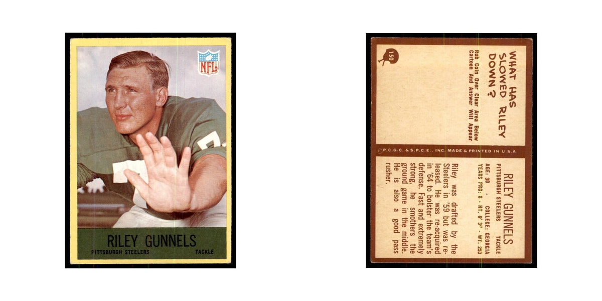 1967 Philadelphia Riley Gunnels Football Cards #150