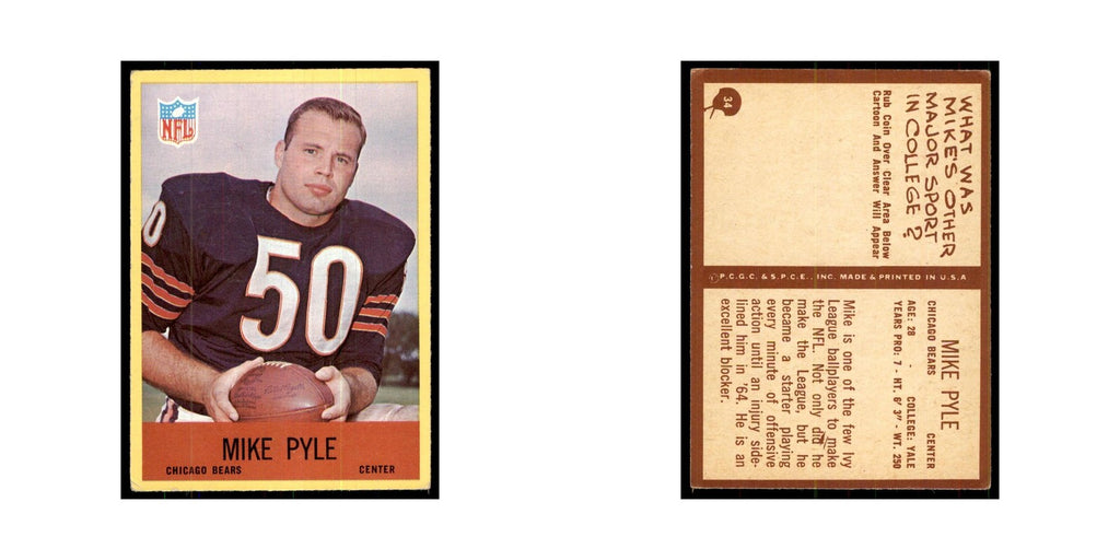 1967 Philadelphia Mike Pyle Football Cards #34